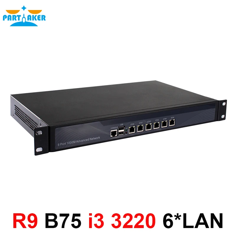 1U Rackmoun брандмауэр с 6 intel 1000M 82574L Gigabit LAN Intel Dual Core i3 3220 3240 3 Ghz Mikrotik ROS 4G RAM 128G SSD|router wifi|i5