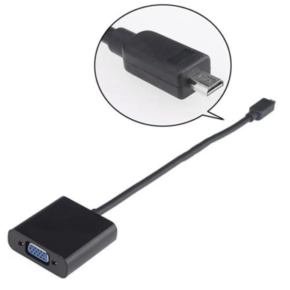 1 шт. микро HDMI к VGA кабель адаптер папа женскому Поддержка высокой четкости 720 p 1080p