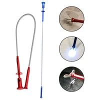 telescopic magnetic pickup magnet 4 claw led light magnetic long spring grip home toilet gadget sewer cleaning pickup tools