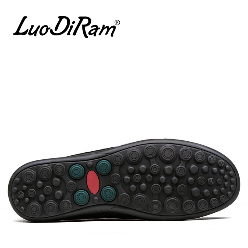 Бренд LuoDiRam ручной работы Повседневное мужские туфли на плоской подошве из