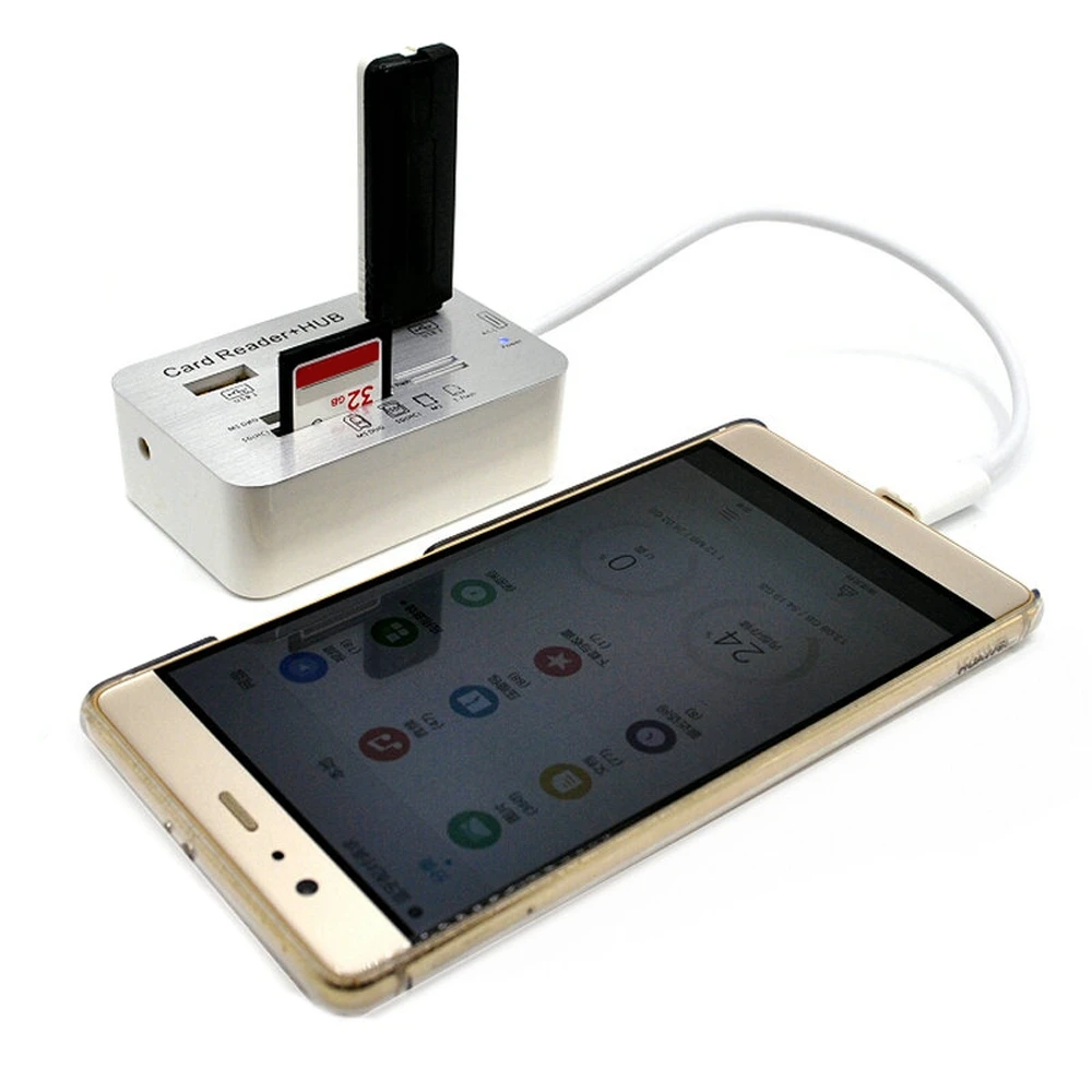 Концентратор USB 3 0 с алюминиевыми портами 20 шт./лот кардридером MS SD M2 TF Multi Type