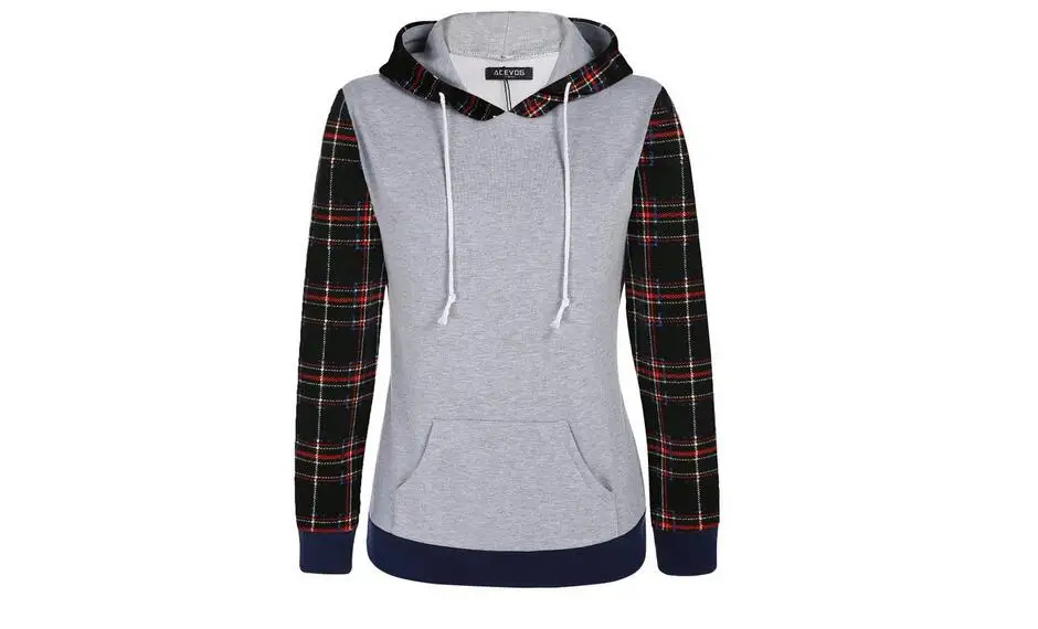 

Women Fashion Clothing Full Sleeve Slim Hooded Pullover Patchwork Contrast Color Hoodies High Quality Personality Design