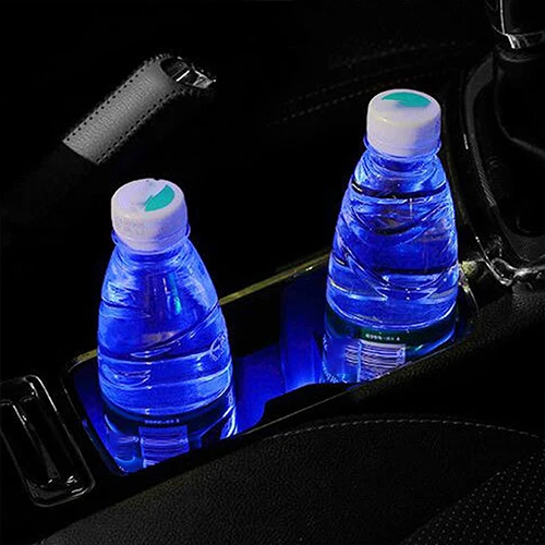 Blue 1 шт., универсальный автомобильный светильник на солнечной батарее, держатель, нижняя противоскользящая накладка, коврик, атмосферная лампа, светильник s, автомобильные аксессуары, украшение - Название цвета: Blue