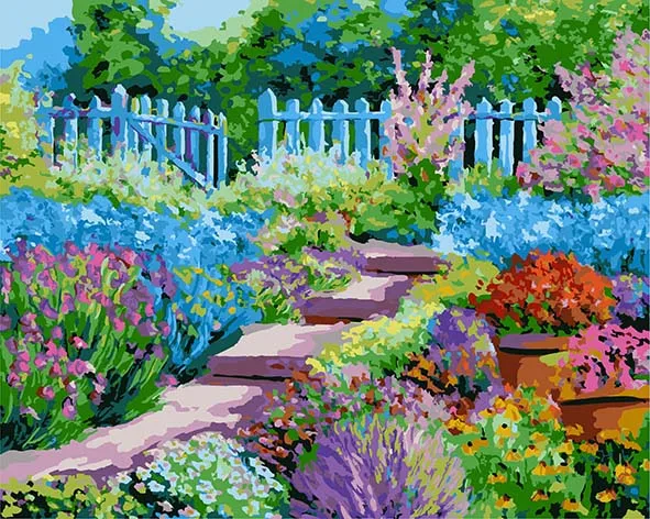 colorful Lavender Garden Frameless DIY Painting By Numbers Kits Calligraphy Hand Painted Unique Gift for home decor | Дом и сад
