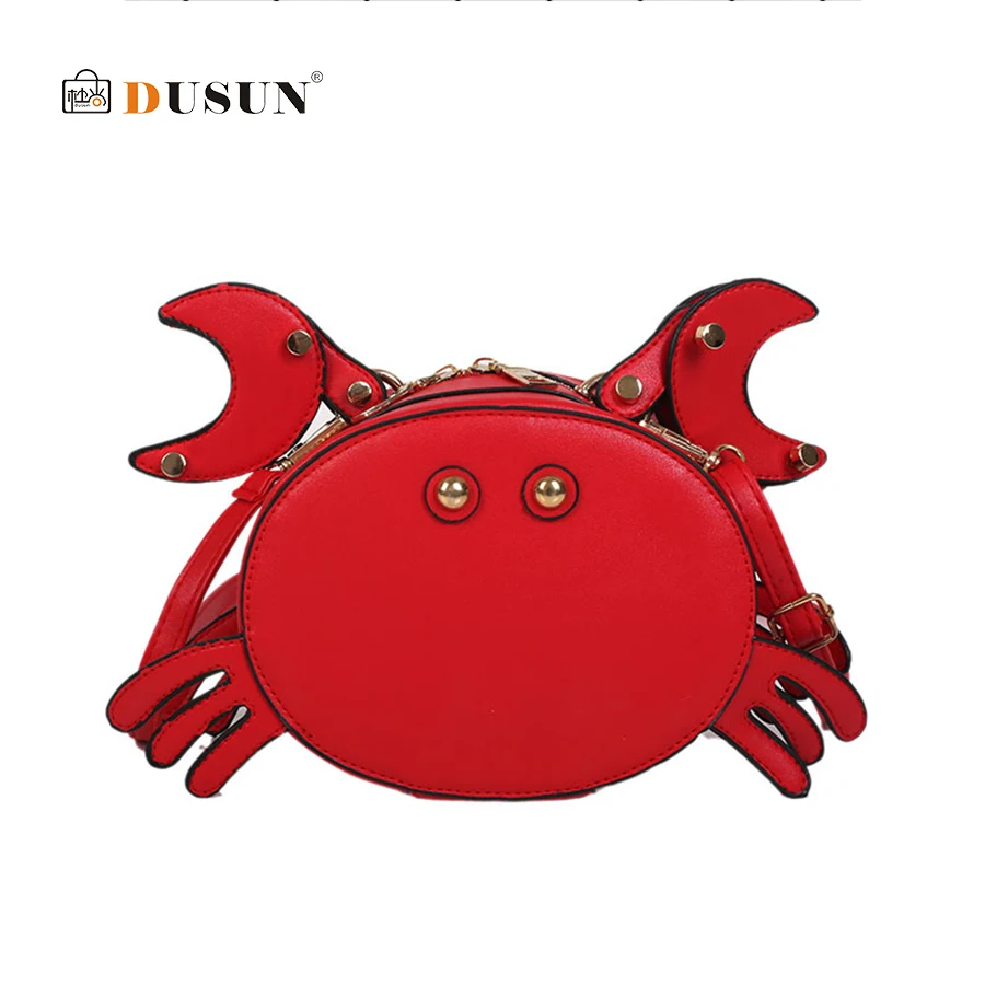 Cartoon Cute Crab Women's Shoulder Crossbody Bag Creative 3D Bags Women Handbags High Quality PU Leather Female Shopping | Багаж и