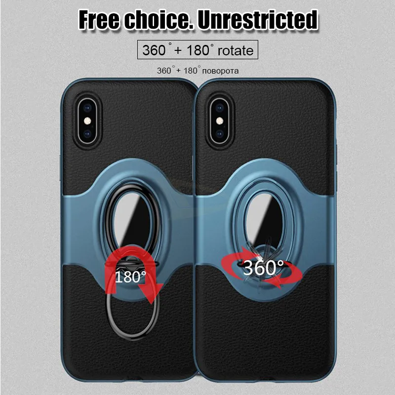 Luxury Leather Soft Silicone Phone Case For IPhone XR XS Max 8 7 6 6s Shockproof Plus Ring Cover |
