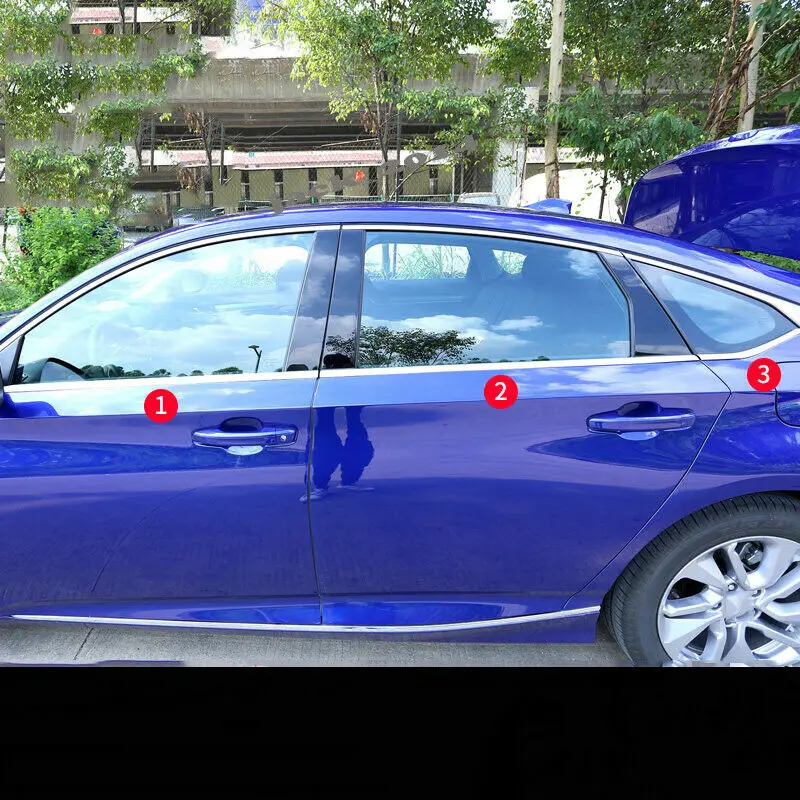 Подходит для Honda Accord 2018 2019 2020 10 6 шт. крышка нижней отделки окна из нержавеющей