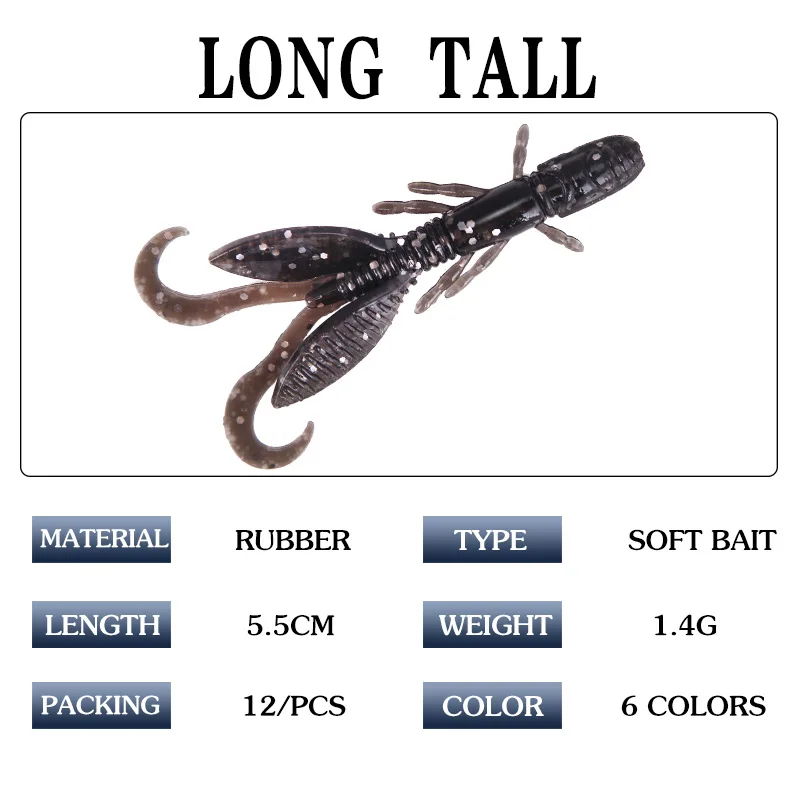 12 шт. Имитация кристаллов яркая летающая рыба мягкая искусственная приманка для