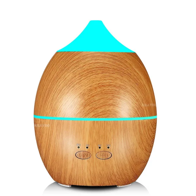 Diffuseur dhuiles essentielles et darôme de Grain de bois, humidificateur ultrasonique à brume fraîche pour le bureau et la maison, 300ml