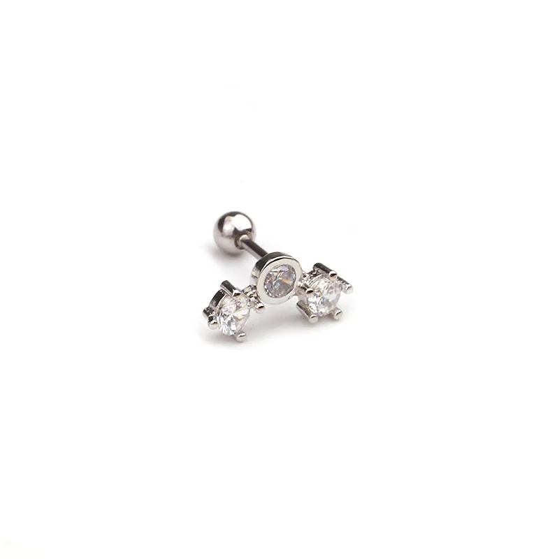 A-8 Imixlot New Design Cz Curved Bar Cartilage Earring Conch Piercing Helix Stud Ear Piercing Jewelry - Окраска металла: A-8