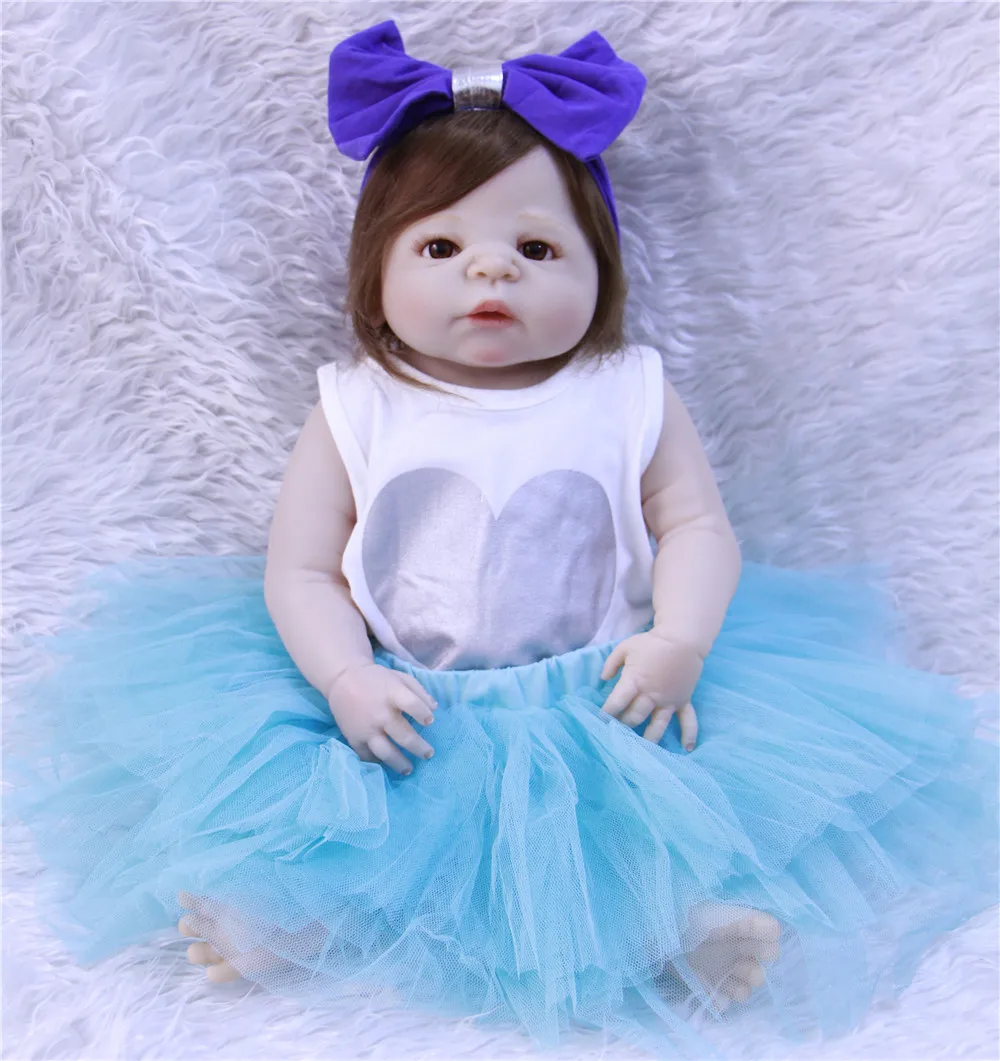 Bebes Reborn doll 57CM Full Body silicone Girl Baby Doll Bath Toy Lifelike Newborn Princess victoria Bonecas Menina | Игрушки и хобби