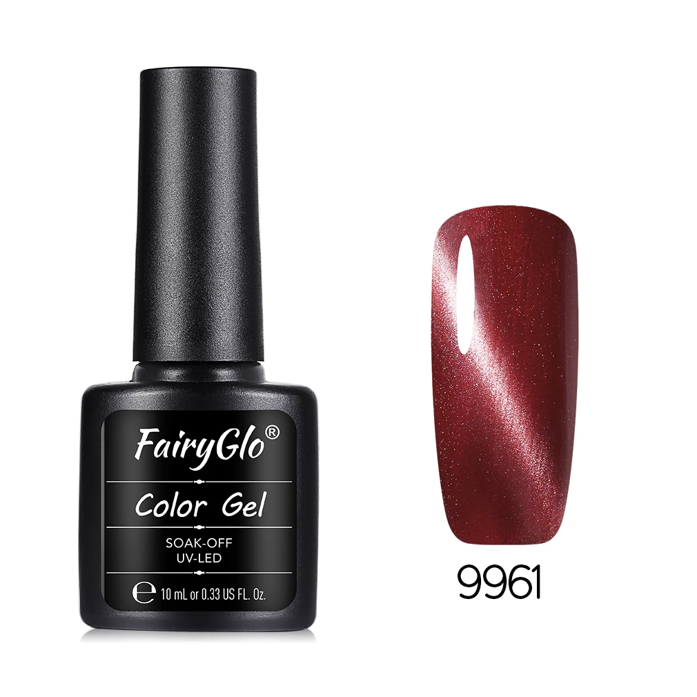 FairyGlo 10 мл магнит Гель-лак для ногтей с эффектом «кошачий глаз» длинный последний УФ светодиодный Гель-лак для ногтей Топ основа праймер кошачьи глаза волшебный гель лак Lucky - Цвет: 9961