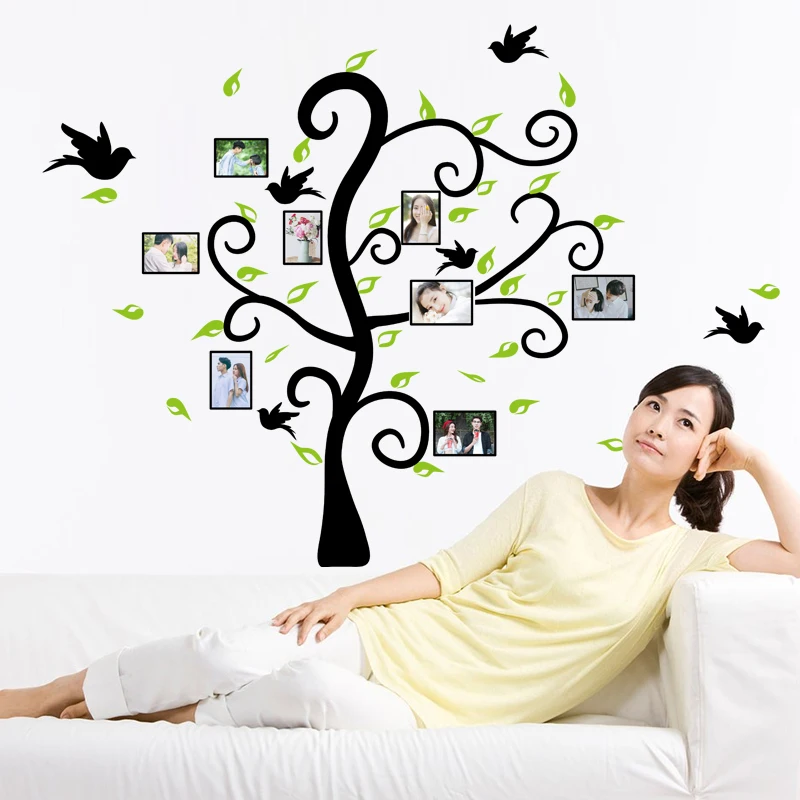 Creative Tree Photo Frame Bedroom Living Room Door Furniture Removable DIY Wall Stickers Self-adhesive Decal Decor Mural dc18 | Дом и сад