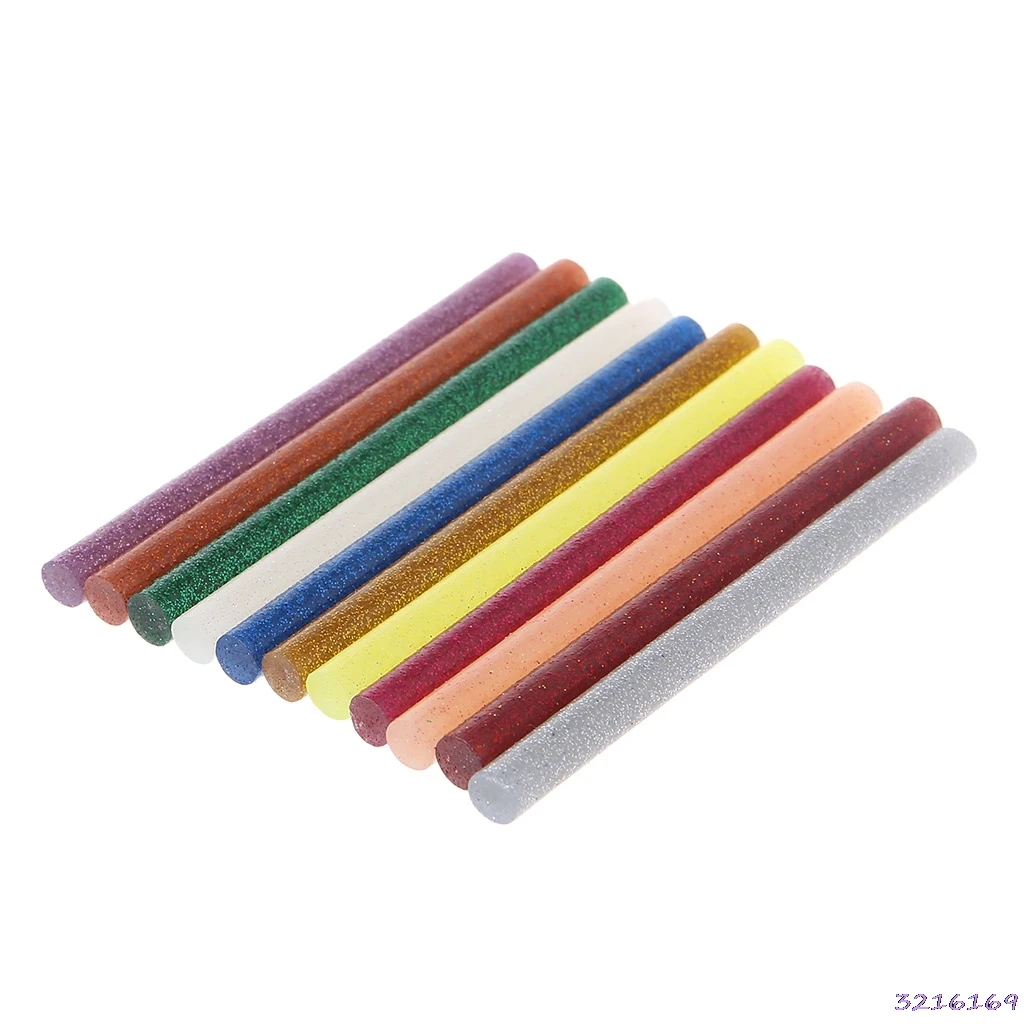 

11pcs Hot Melt Glue Stick Mix Color Glitter Viscosity DIY Craft Toy Repair Tools