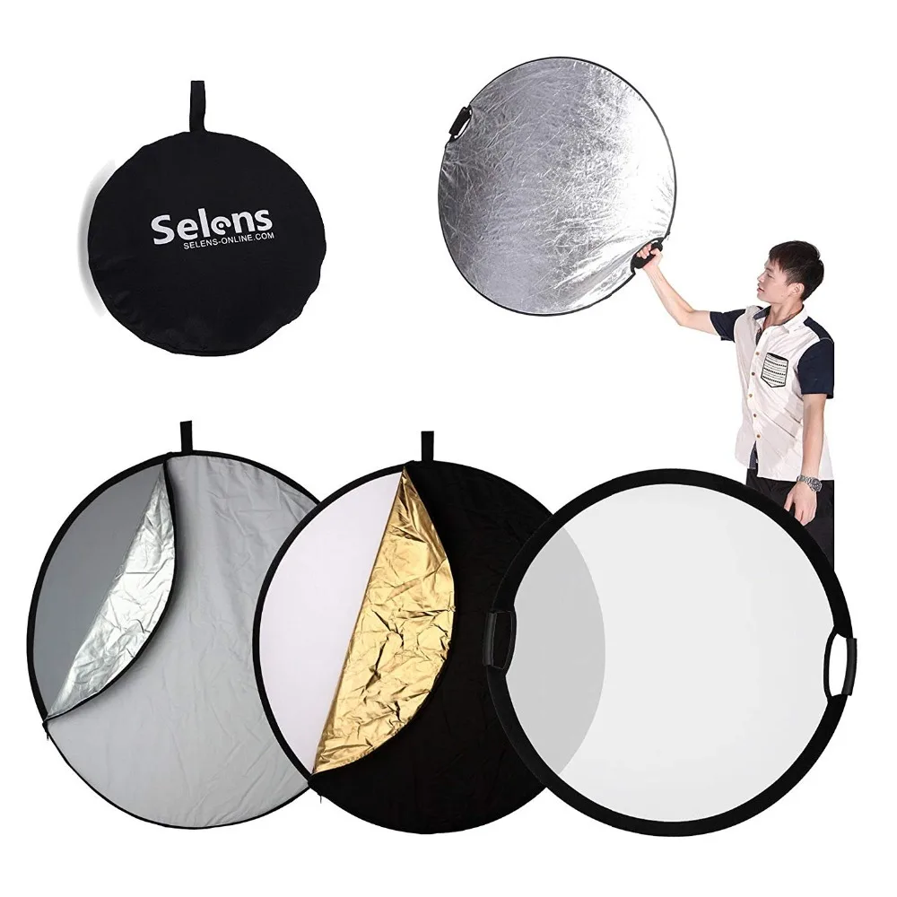 Selens 60/80/110cm 5 in 1 Reflector Photography with Carry Bag Portable Round Camera light reflector diffuser for Photo Studio enlarge