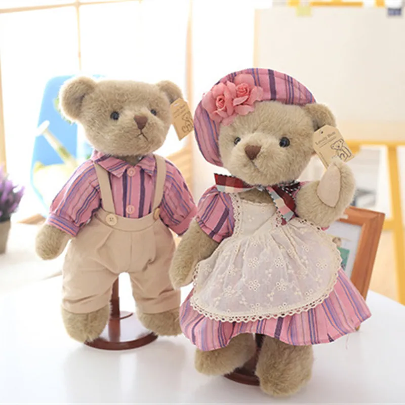 as the picture shows Kawaii Joint плюшевый мишка в юбке плюшевые мягкие игрушки пара медвежат куклы подарок Высокое качество 1 пара 35 см - Цвет: as the picture shows