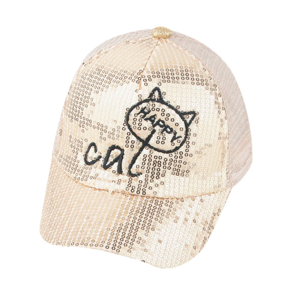 Cute Kids Baby Children Cartoon Cat Student Paillette Hat Baseball Cap Sunhat 5.2frn | Детская одежда и обувь