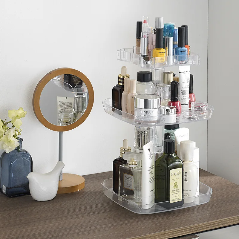 Самый дешевый вращающийся на 360 градусов Органайзер для макияжа чехол