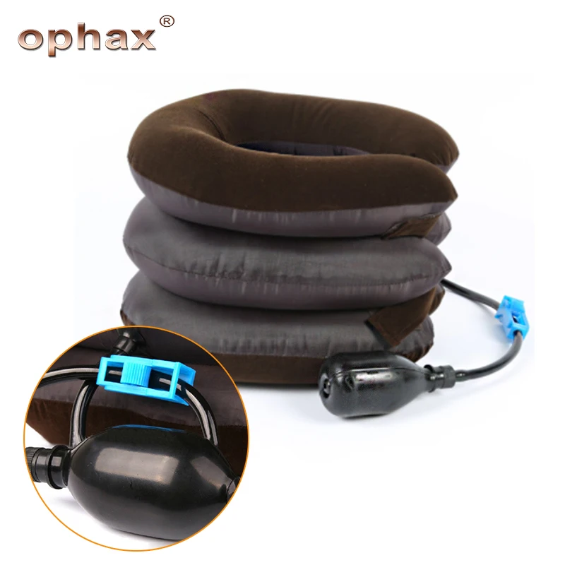 OPHAX 3 слоя надувной воздушный шейный Тяговый прибор для облегчения боли шейный головной убор Подушка обезболивающий массаж
