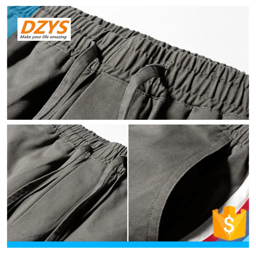 

DZYS-JF 2018 summer hit color stripes men's trend casual five youth tie beach pants