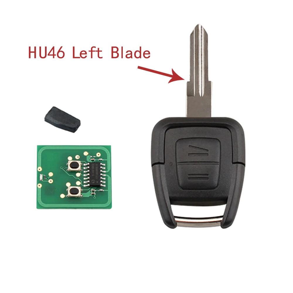 Dandkey 2 кнопки 433 МГц брелок дистанционный ключ для Opel Vauxhall Vectra Zafira OP1 24424723 с чипом ID40