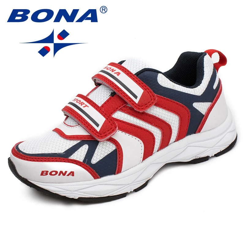 BONA New Fashion Style Children Casual Shoes Hook &amp Loop Boys Loafers Mesh Girls Flats Comfortable Outdoor Sneakers | Детская одежда