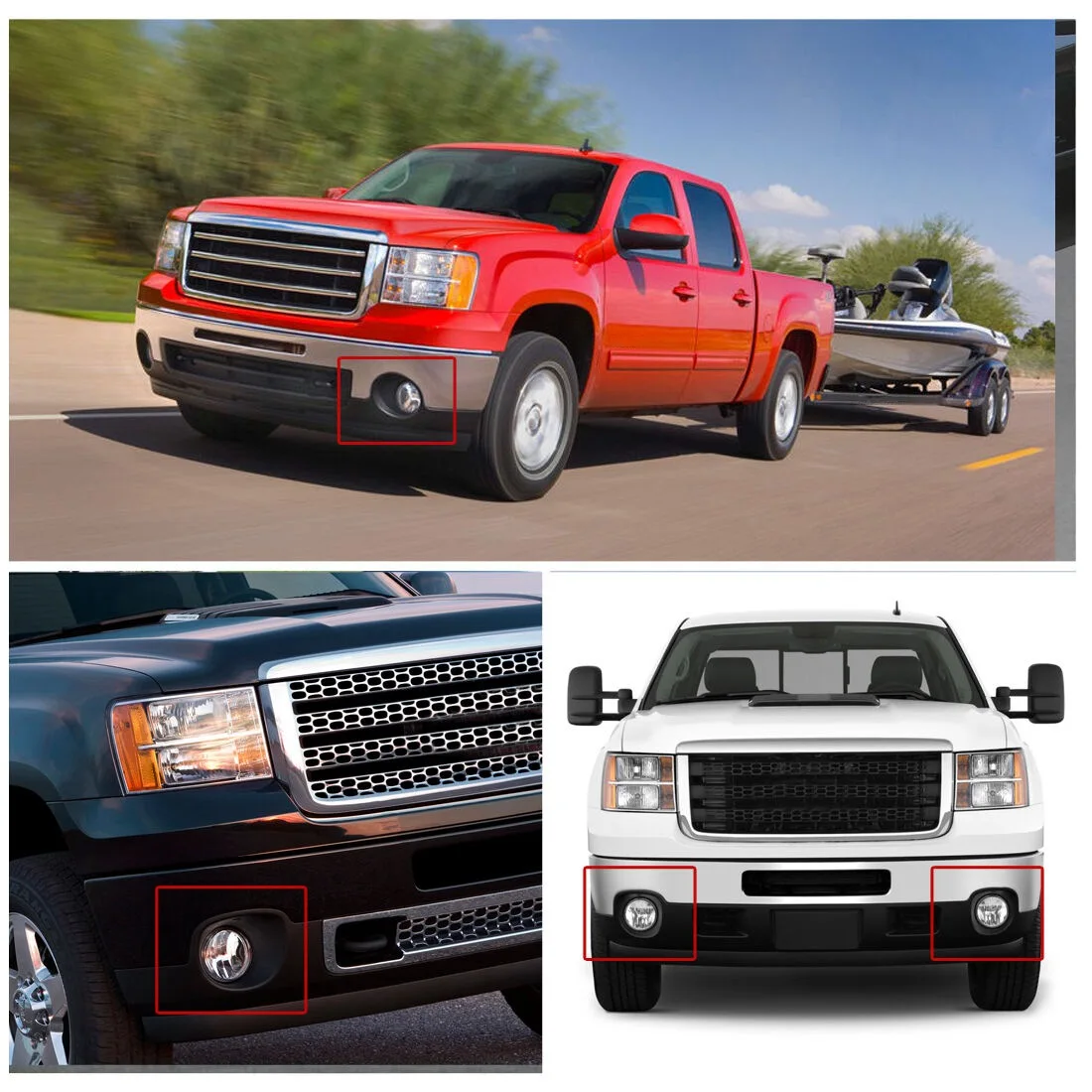Для 2007 2013 Gmc Sierra прозрачные передние противотуманные фары с лампами пара