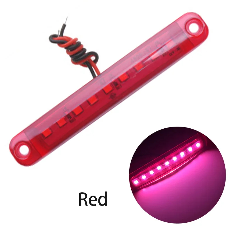 Красный RXZ 10 шт. 24 В 9SMD светодиодные фары для грузовиков маркер светильник автомобильный Автобус Грузовик боковой маркер индикатор прицеп светильник задний боковой фонарь - Цвет: Красный