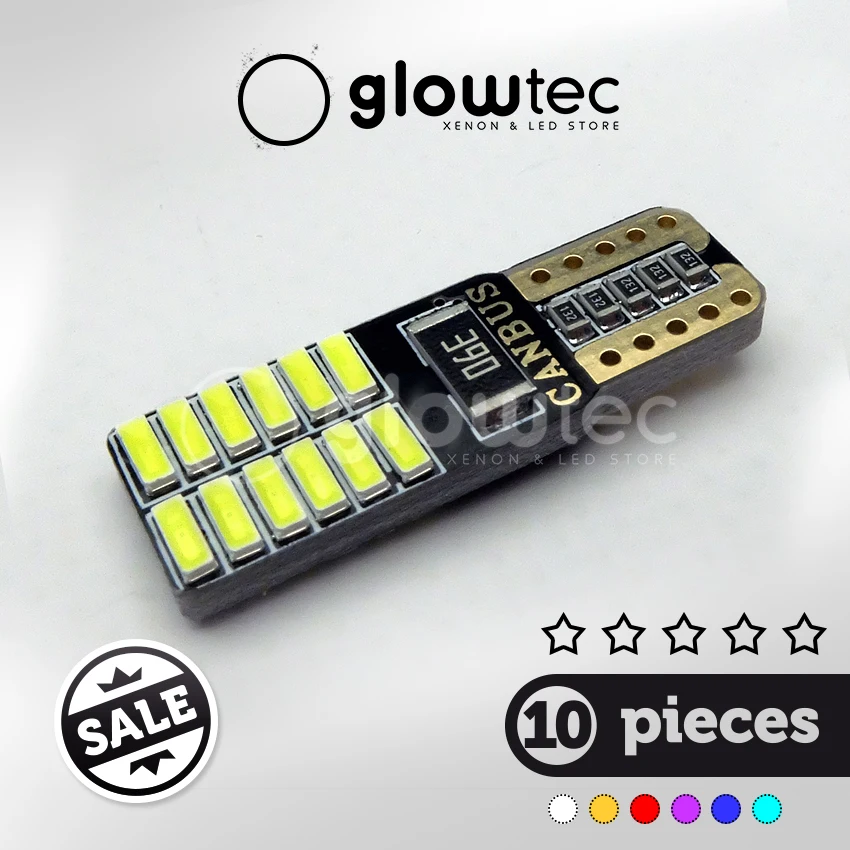 10 шт. автомобильные светодиодсветодиодный лампы CANBUS T10 24smd 3014 12 В|Сигнальная