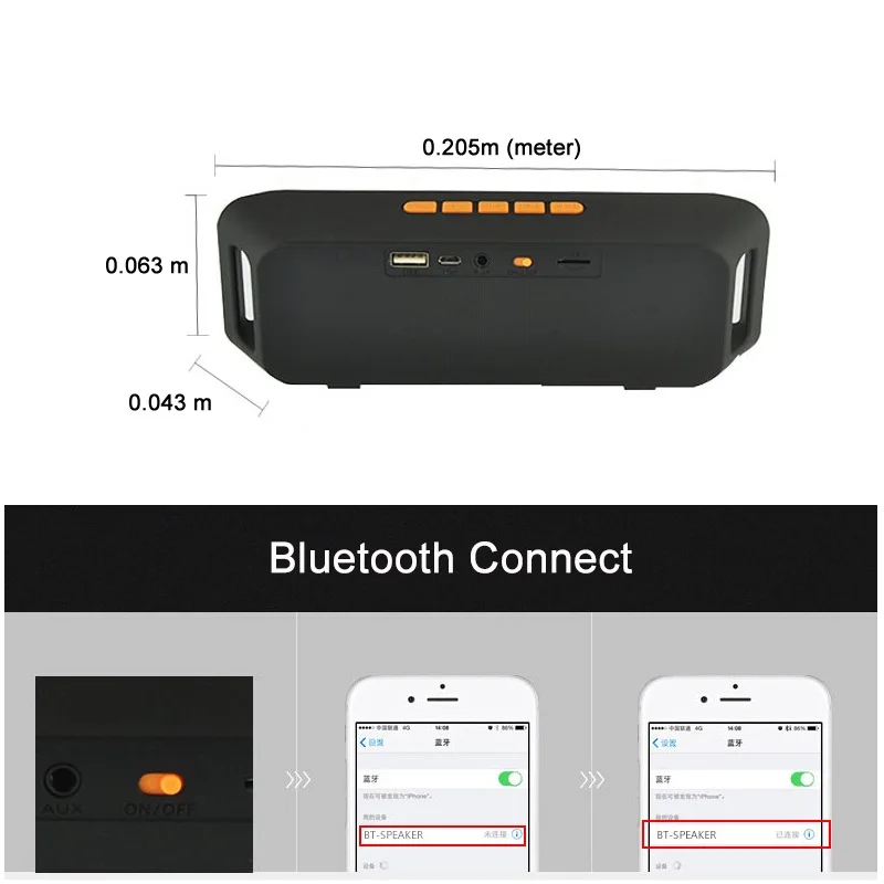Беспроводная колонка AINGSLIM Bluetooth 4 0 стерео сабвуфер TF USB fm радио встроенный