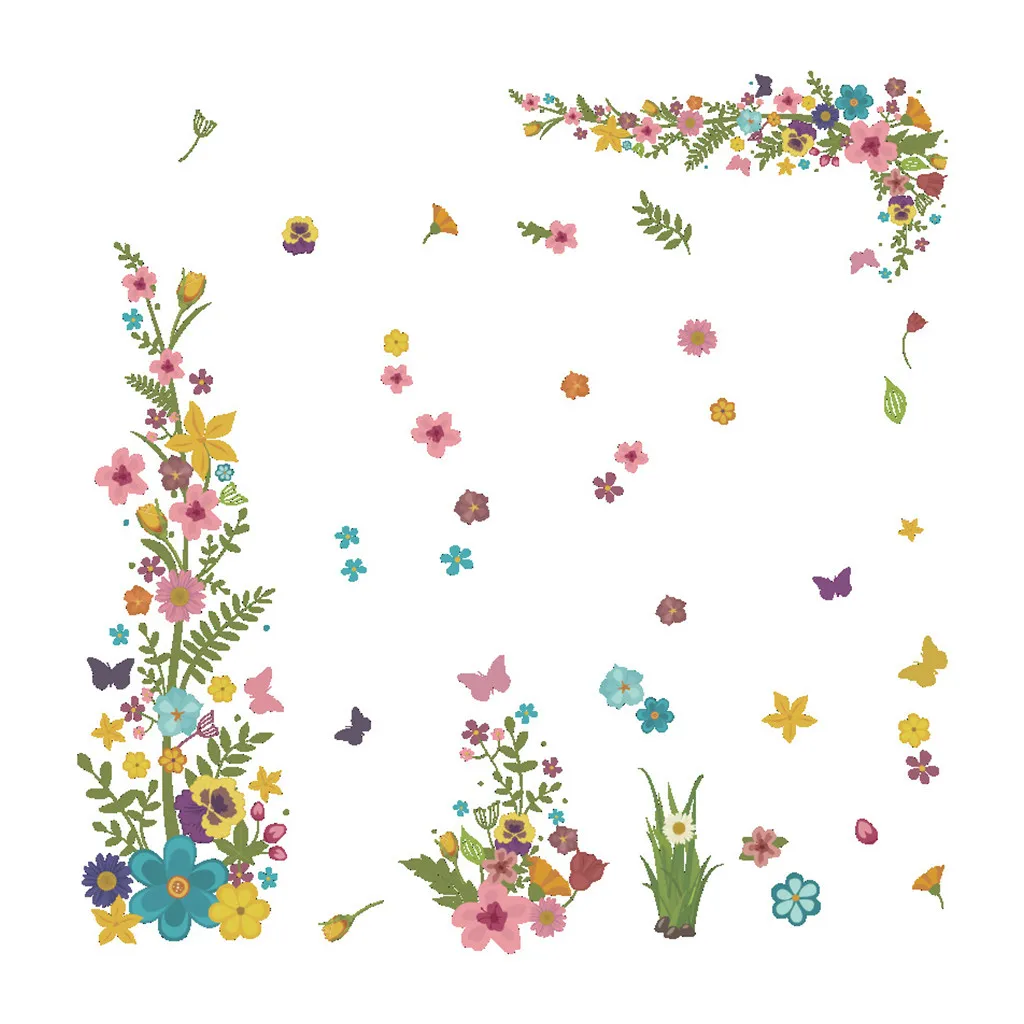 Съемная виниловая наклейка художественная роспись Цветочная лоза домашний