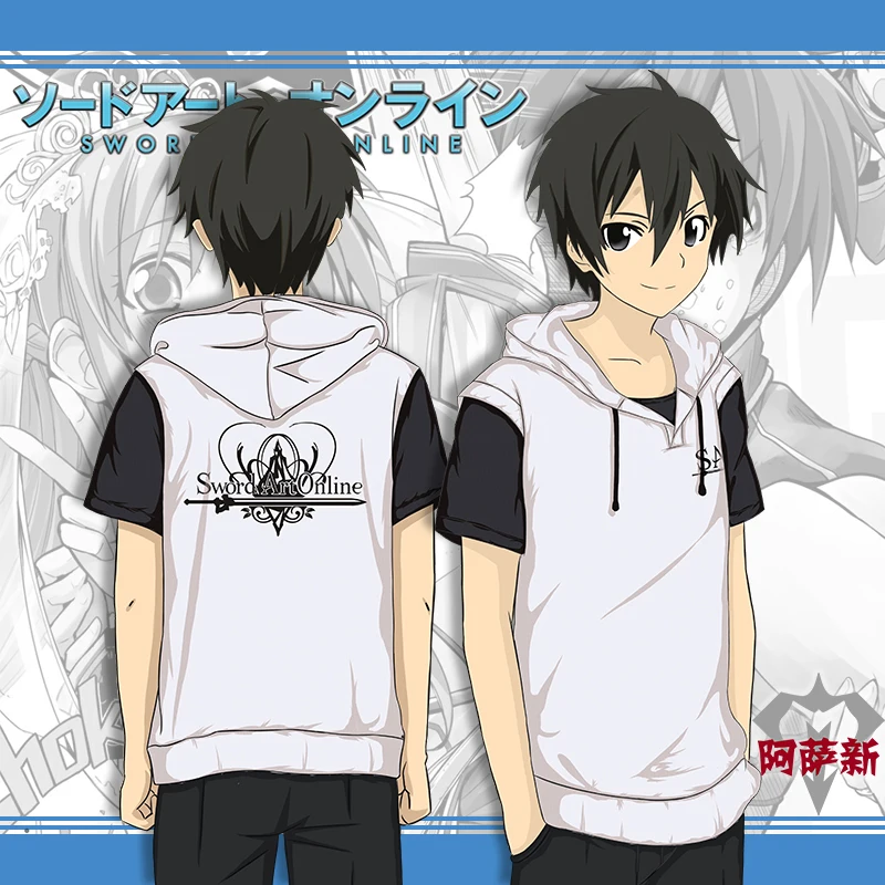 Свитер с надписью Sword Art летняя футболка капюшоном свитер SAO Мужская женская