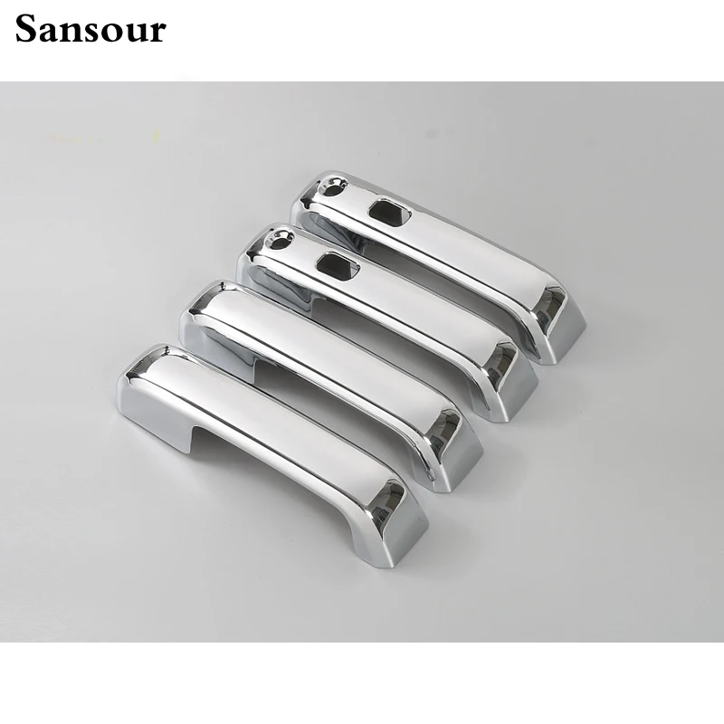 

SansourFor F150 F-150 2012-2016 4 шт./компл. хромированный Блестящий АБС-пластик украшение ободок дверная ручка Обложка отделка с умным отверстием для ключей