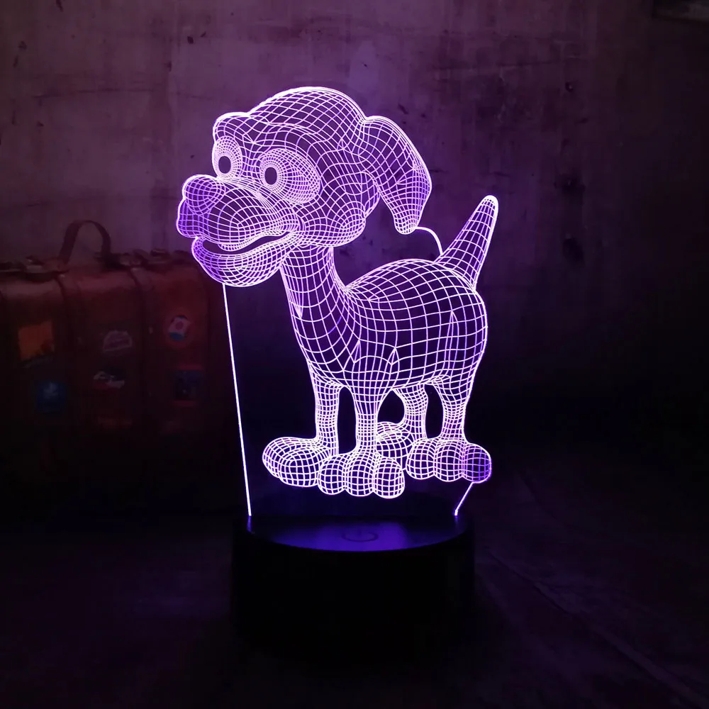 3D милый собачий Щенячий патруль светодиодный Lampara RC Ночник настольный светильник