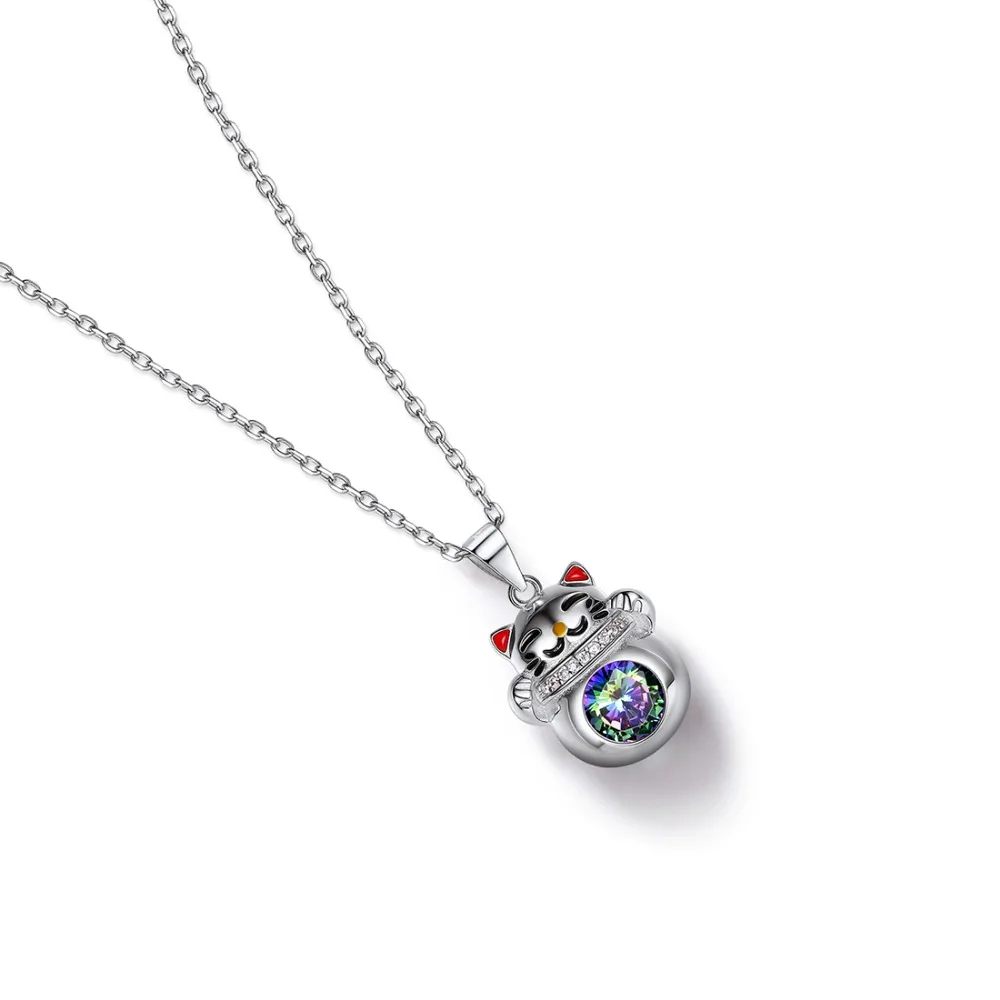 SILVERCUTE Lucky Cat Подвеска 925 стерлингового серебра ювелирные украшения
