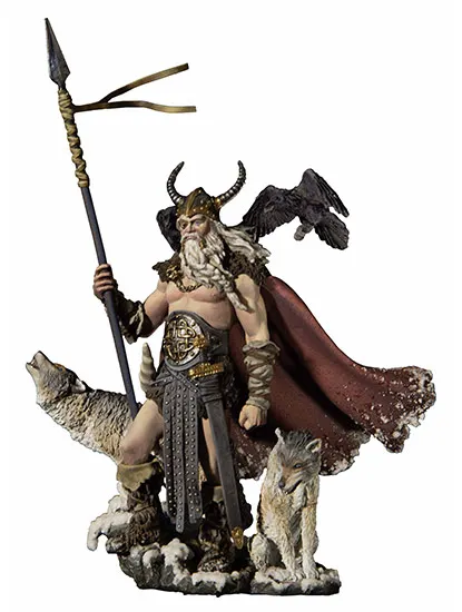 Неокрашенный набор 1/32 54 мм Odin The Furious фигурка исторический из смолы миниатюрная