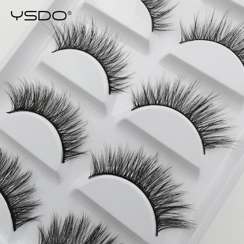 YSDO 5 пар норковых ресниц натуральные ресницы ручной работы 3d Искусственные