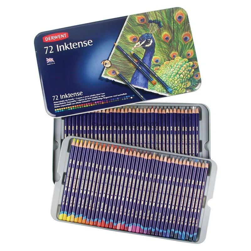 72 шт./компл. Derwent Inktense карандаши набор олова-растворимый карандаш для рисования