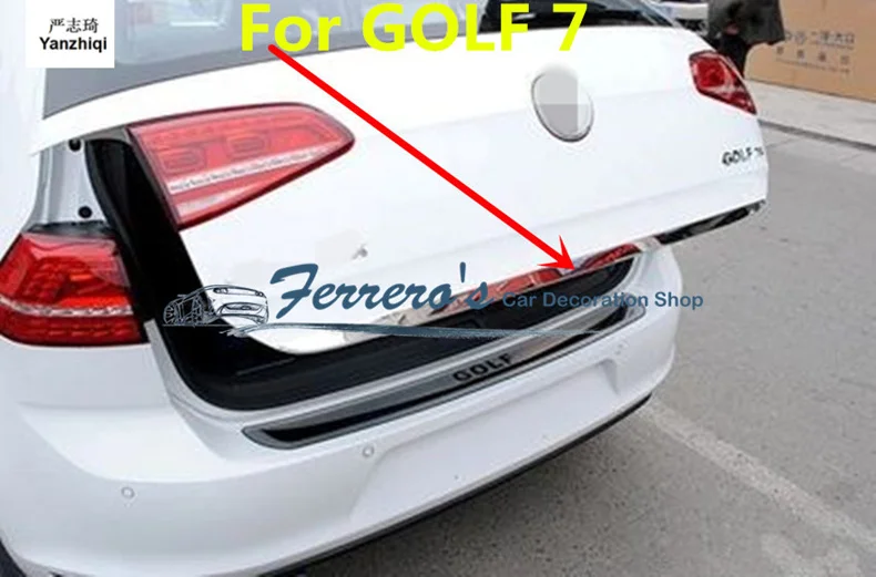1 шт. автомобильный Стайлинг для 2010- Volkswagen VW GOLF 6 MK6 GOLF 7 MK7 нержавеющая сталь задняя защита багажника украшения с блестками - Название цвета: FOR GOLF 7