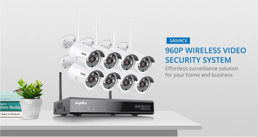 SANNCE 8CH Беспроводная система видеонаблюдения 960P 1.3MP NVR IP IR-CUT уличная камера видеонаблюдения IP система безопасности комплект видеонаблюдения