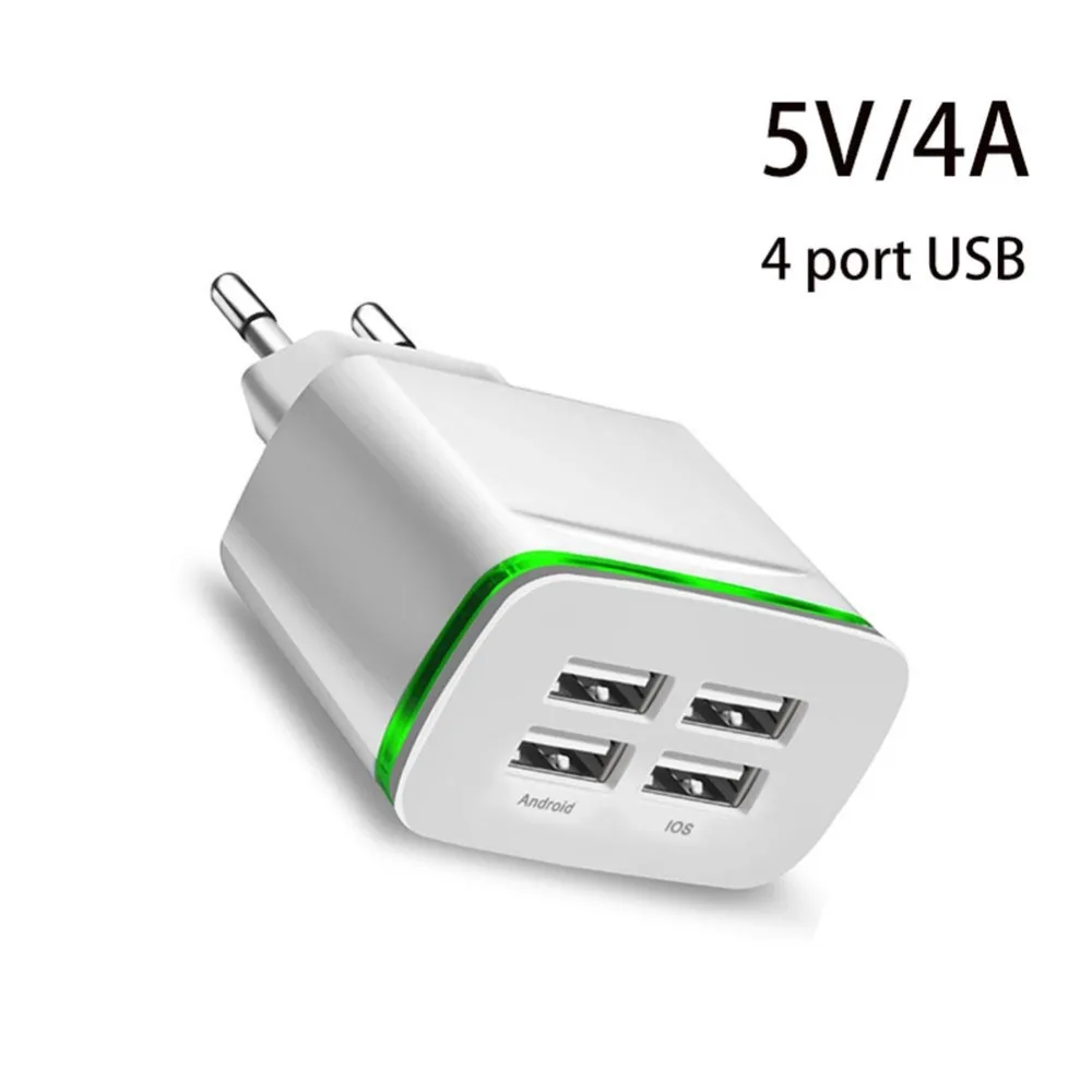 Практические 4 Порты и разъёмы USB Зарядное устройство адаптер 4A путешествия