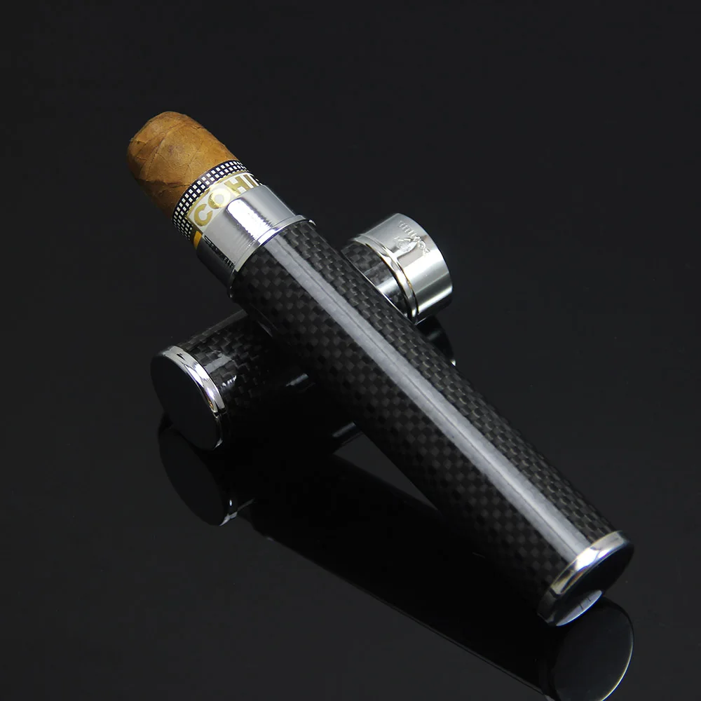 COHIBA Черный углеродного Волокно Бронзовый изысканные сигары трубки держатель