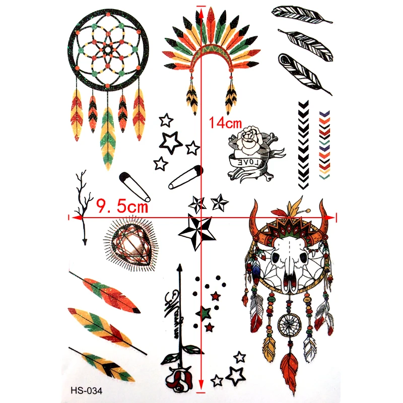 3 шт. водостойкие Временные татуировки Ловец снов|temporary tattoos men|waterproof temporary