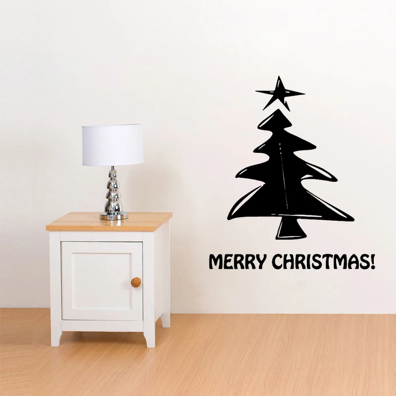Забавная Рождественская елка художественная Настенная Наклейка семейная