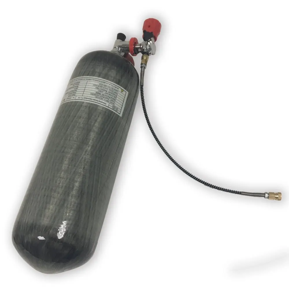 Verkauf AC109101 Pcp Airsoft Zylinder 300Bar Paintball Tank 9L Pcp Air Tank Mit Ventil Für Tauchen Komprimiert M18 * 1,5 Luft Guns Jagd