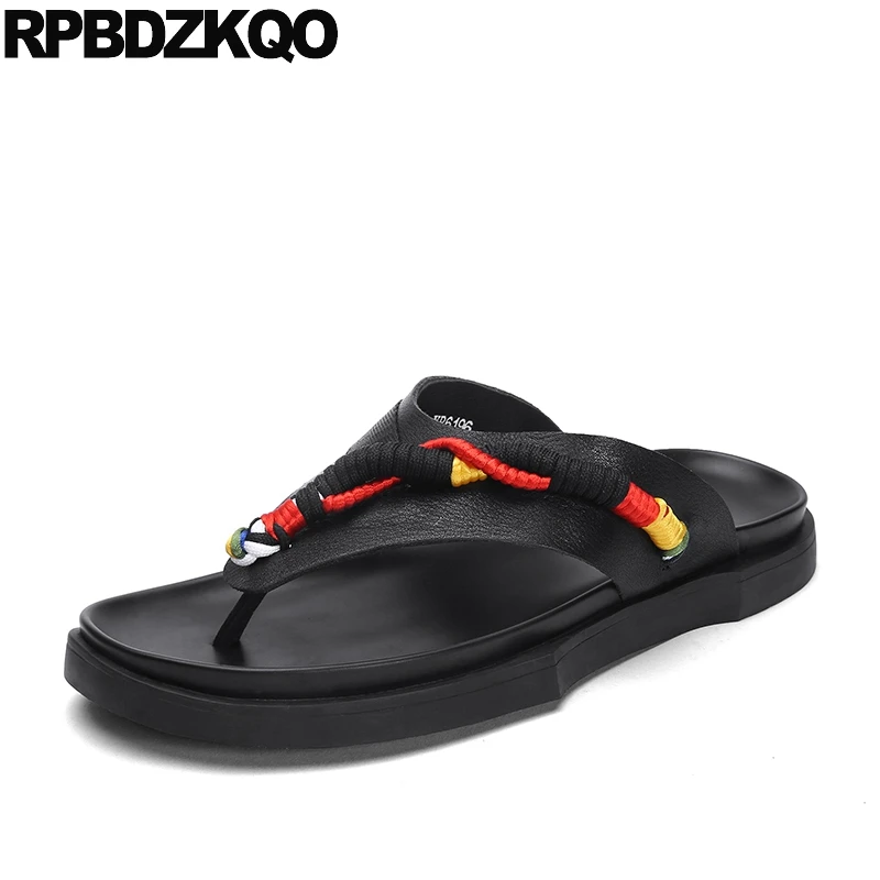 Шлепанцы мужские из натуральной кожи сандалии на плоской подошве итальянские