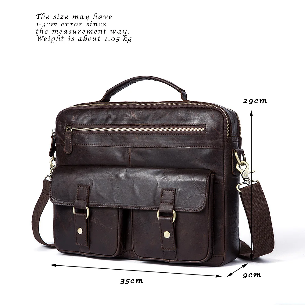 Портфель мужской из натуральной кожи винтажный чемоданчик для ноутбука и