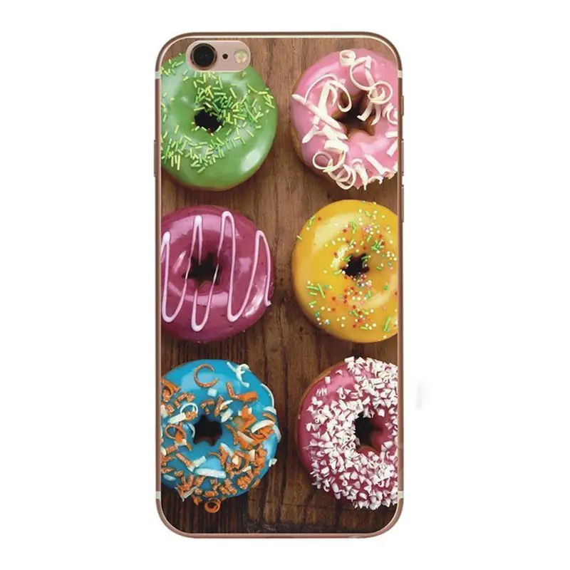 Сладкий десерт телефон case для iphone 6 6s plus 5S 5 se 7 плюс окрашены macaron пончики торт soft
