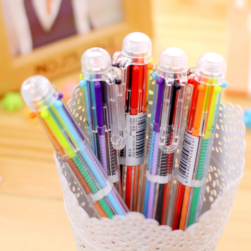 1 шт. многофункциональная шариковая ручка 6 цветов в 1|gift pen|pen schoolschool office |