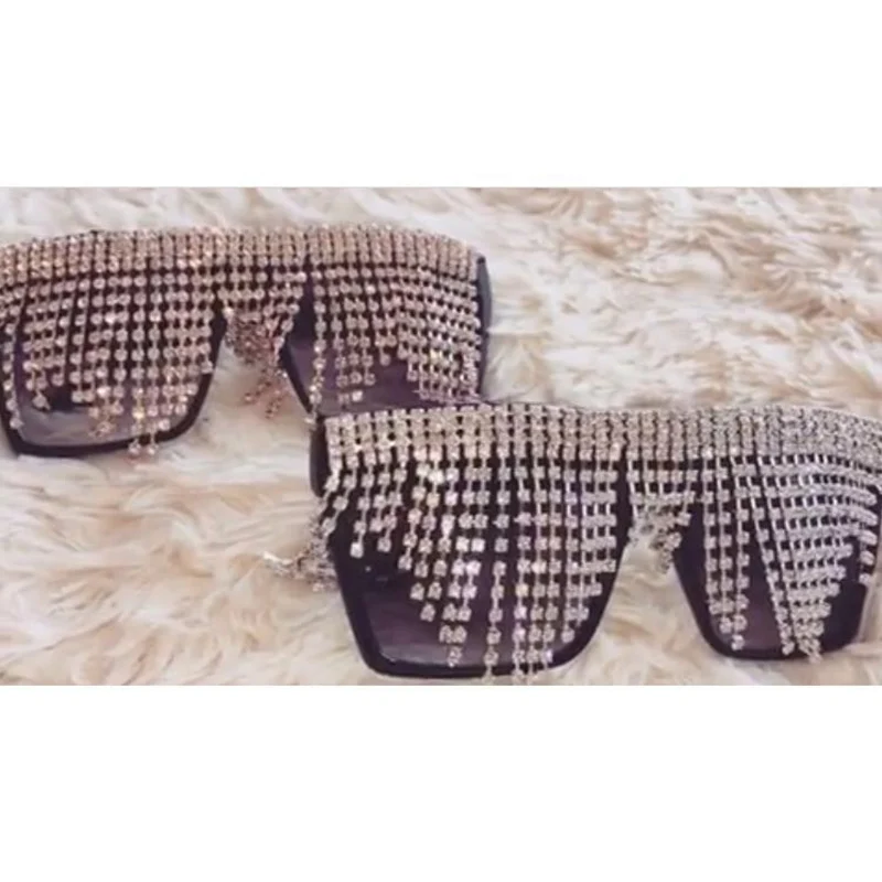 StoneFans Charm Statement Tassel Summer Beach Accessories For Women Rhinestone Jewelry Crystal Oversized Large Clips Glasses | Украшения и